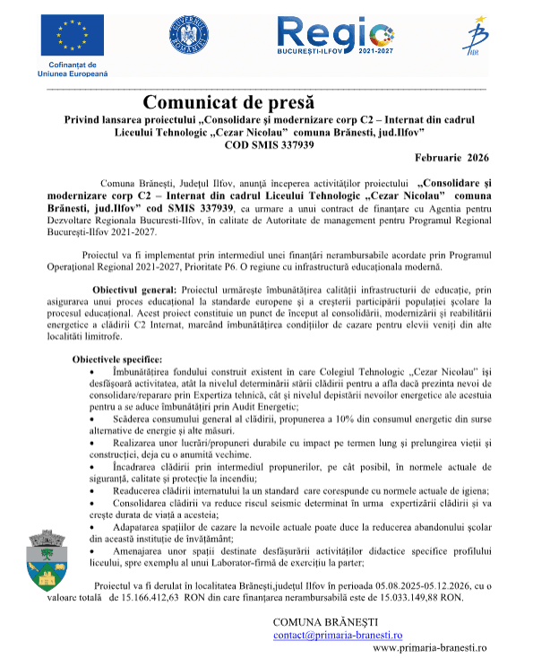 Comunicat Branesti